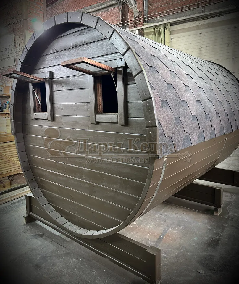 Баня-бочка круглая из кедра 4 метра