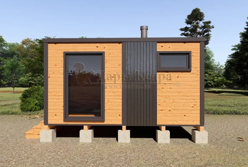 Каркасная баня «Лофт» из кедра 4х2,2 метра